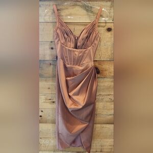 House of CB Women's Blush Pink Draped Midi Dress
